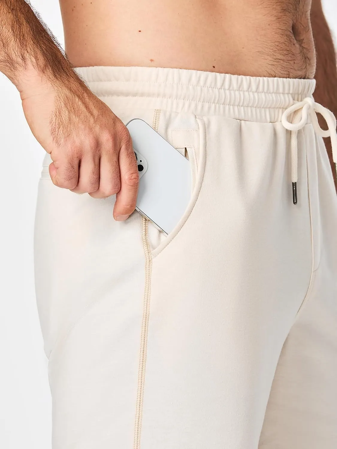 JMIERR Mens Gym Shorts Cotton 7" Running Comfy Workout Shorts Zipper Pocket Sweat Shorts