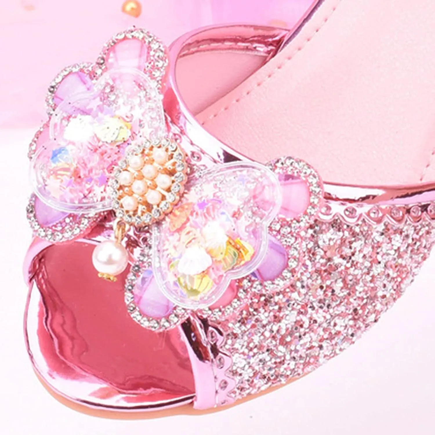 Kids Girls Glitter Butterfly Sandals Sequin hinestone Dress Shoes Little/Big Kids Princess Fashion Shiny Shoes