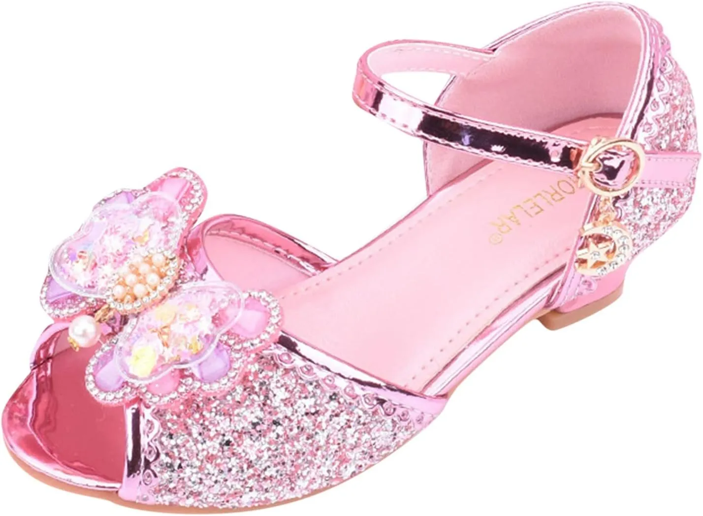 Kids Girls Glitter Butterfly Sandals Sequin hinestone Dress Shoes Little/Big Kids Princess Fashion Shiny Shoes