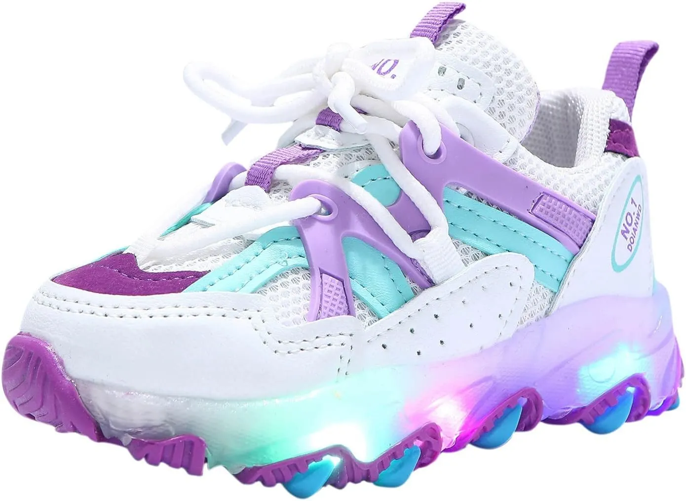 Kids Light Up Shoes Boys Girls Breathable Fashion Flashing Sneaker Athletic Running Shoe Toddler First Walking Sneaker