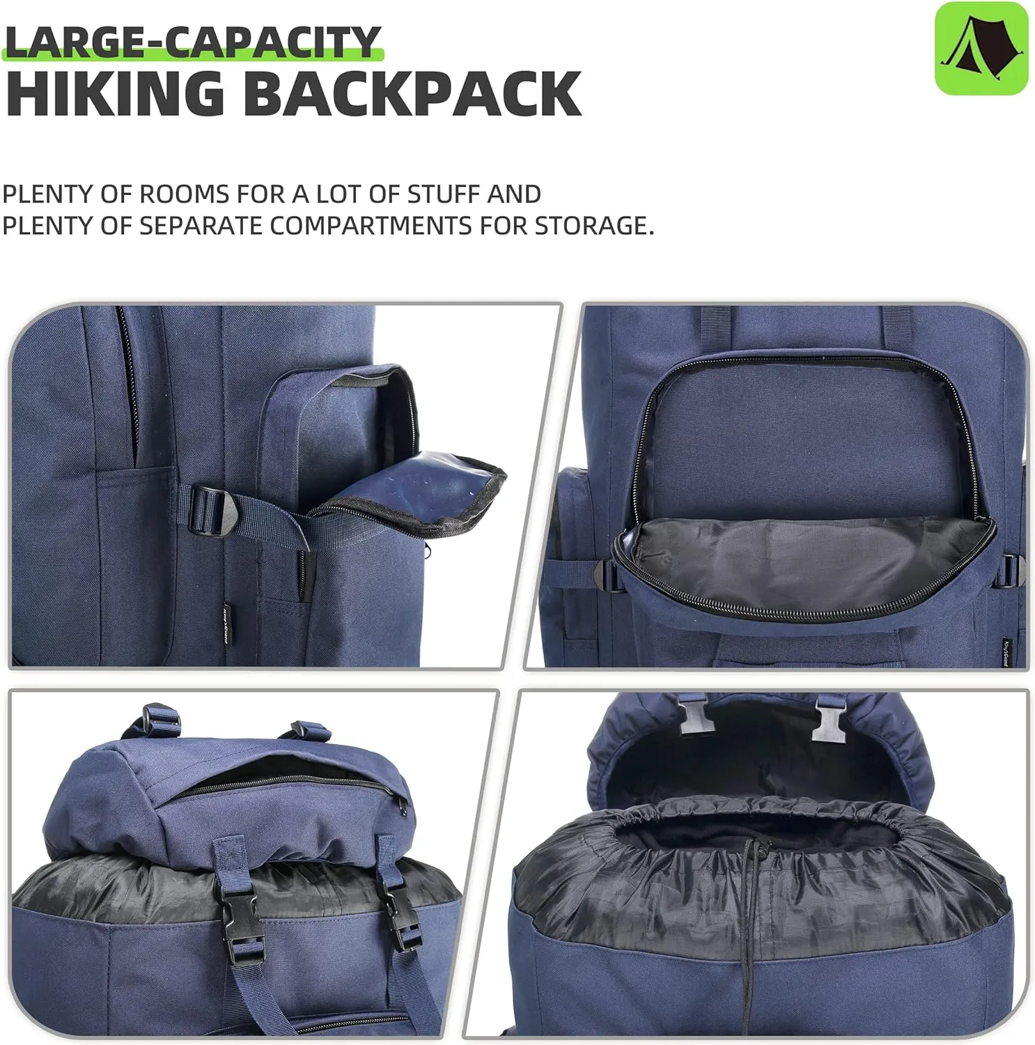 King'sGuard 100L Camping Hiking Backpack Molle Rucksack Military Camping Backpacking Daypack