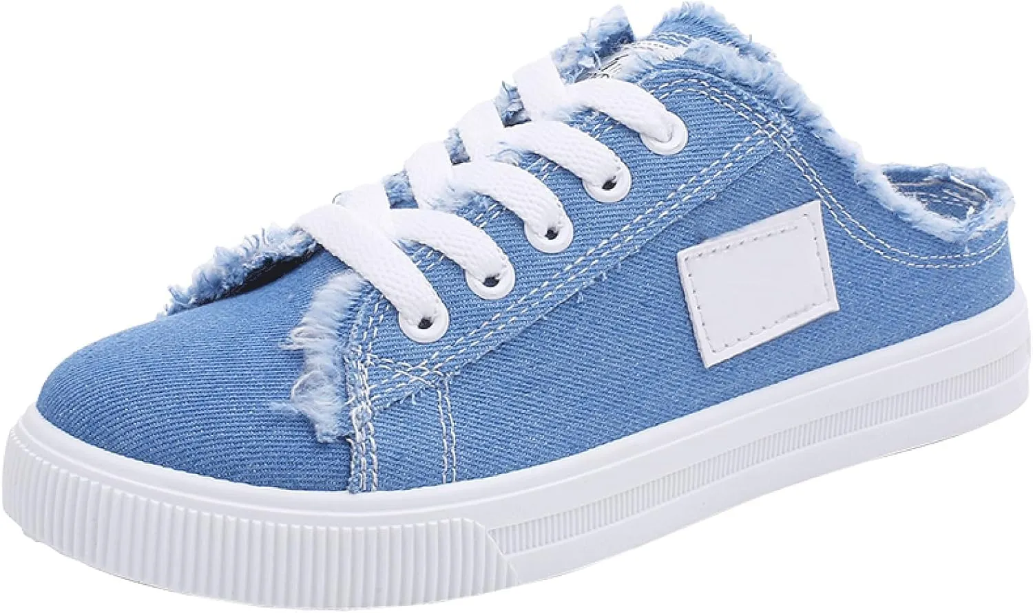 Kubbon Women's Canvas Shoes Slip-On Mule Backless Low Top Fashion Walking Shoes Comfortable Casual Tennis Shoe Casual Mules Non Slip Loafers