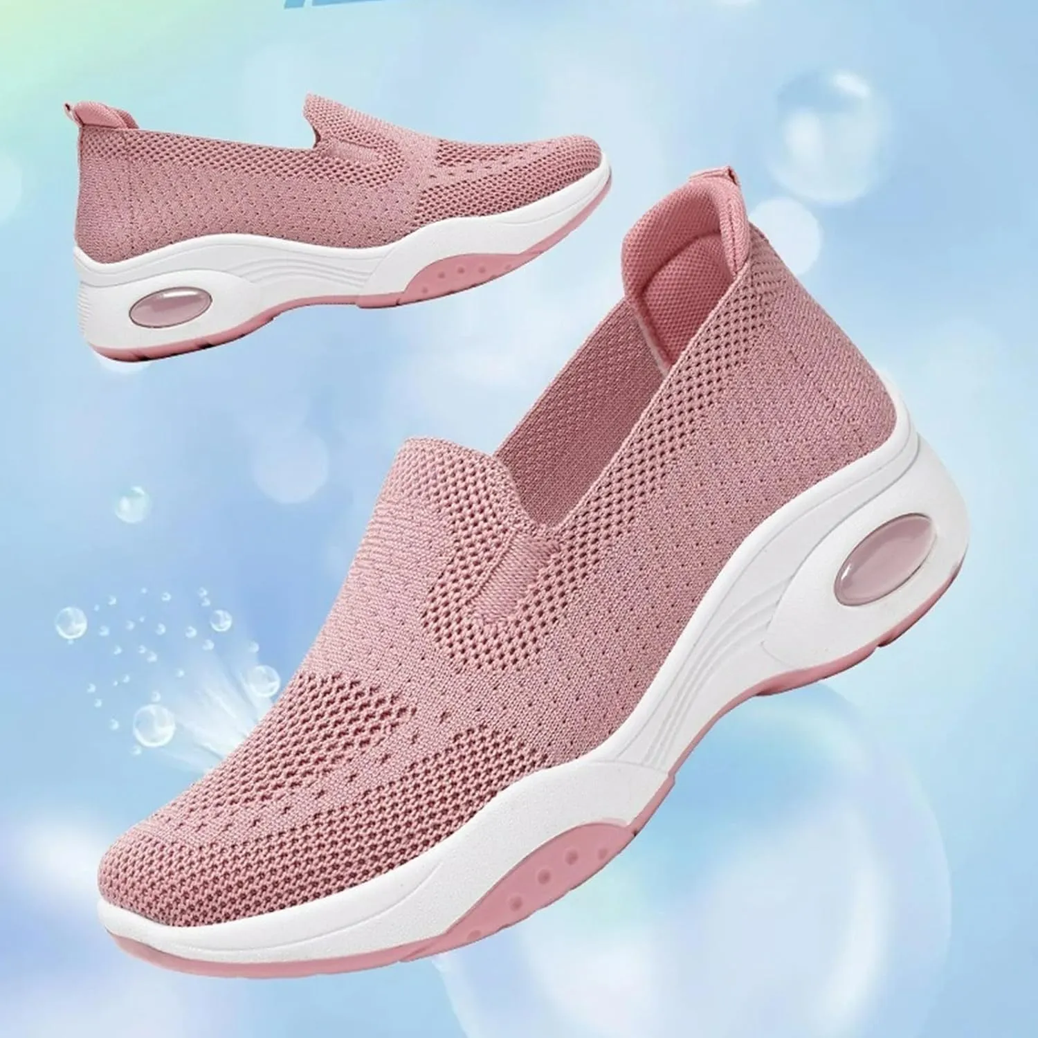 Kubbon Women's Orthopedic Sneakers Knit Lightweight Comfortable Breathable Nurse Shoes Slip-On Mesh Up Shoes Orthopedic Stretch Diabetic Casual Walking Wide Sneakers
