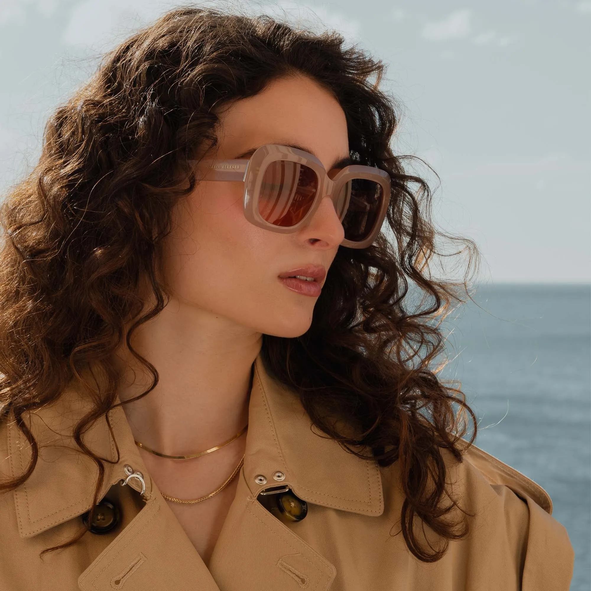La Villette Rive soft pink square sunglasses