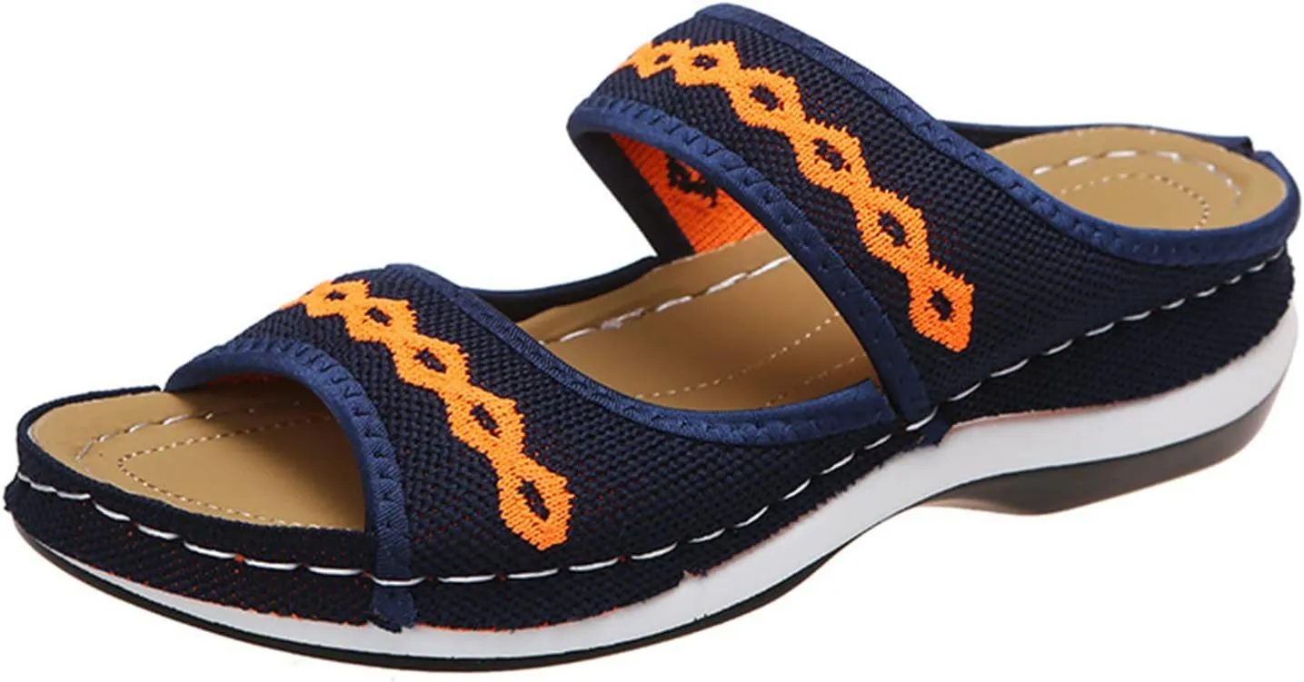 Ladmiple Comfortable Orthopedic Sandals For Women Dressy Summer Arch Support Orthotic Flip Flops Cute Walking Slides Shoes
