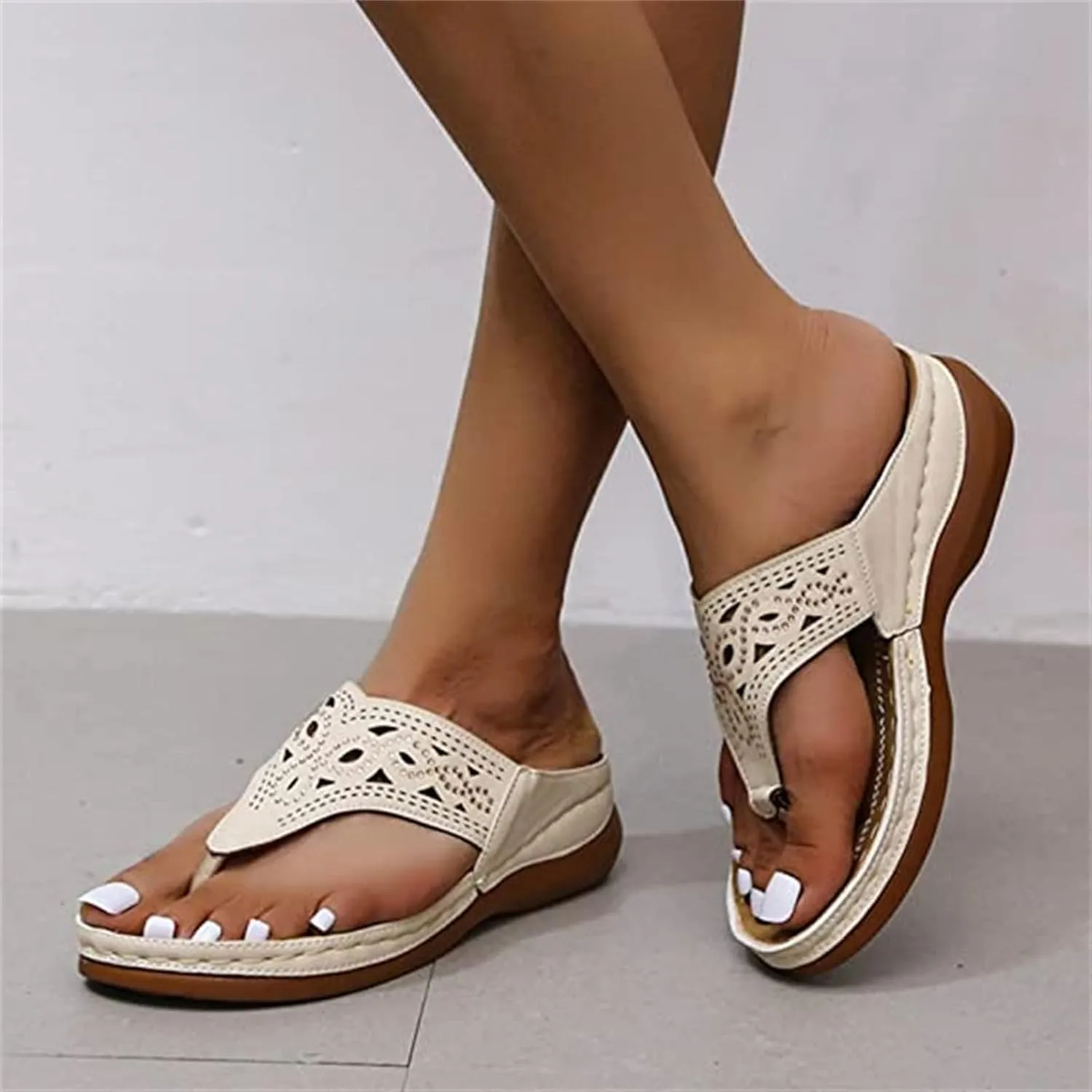 Ladmiple Dress Sandals For Women Orthotic Dressy Summer Comfort Walking Open Toe Arch Support Slides Orthopedic Flip Flops