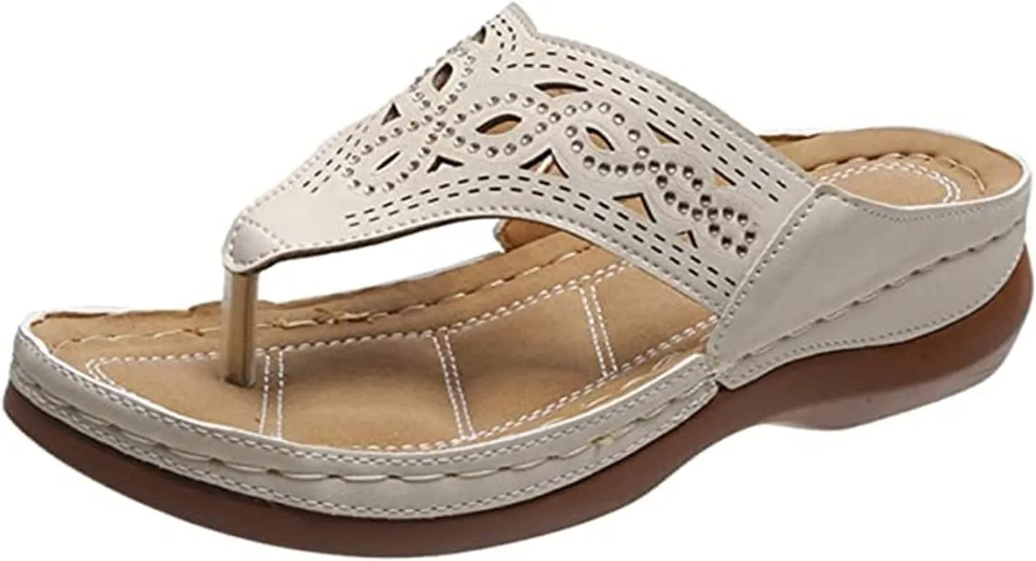 Ladmiple Dress Sandals For Women Orthotic Dressy Summer Comfort Walking Open Toe Arch Support Slides Orthopedic Flip Flops