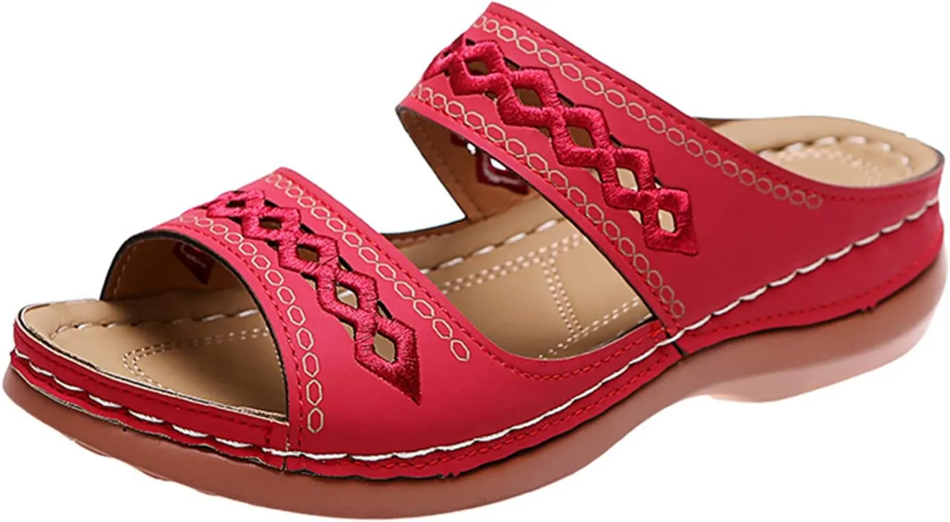 Ladmiple Orthopedic Slippers For Women Flat Feet Orthotic Sandals Slides Comfortable Dressy Summer Walking Flip Flops 2024