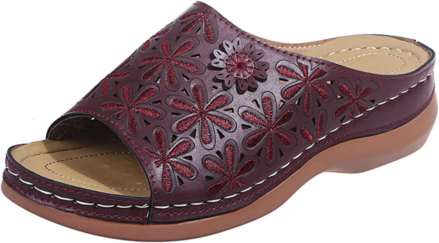Ladmiple Orthotic Sandals For Women Dressy Summer Orthopedic Arch Support Flip Flops Comfortable Walking Slides Beach Shoes