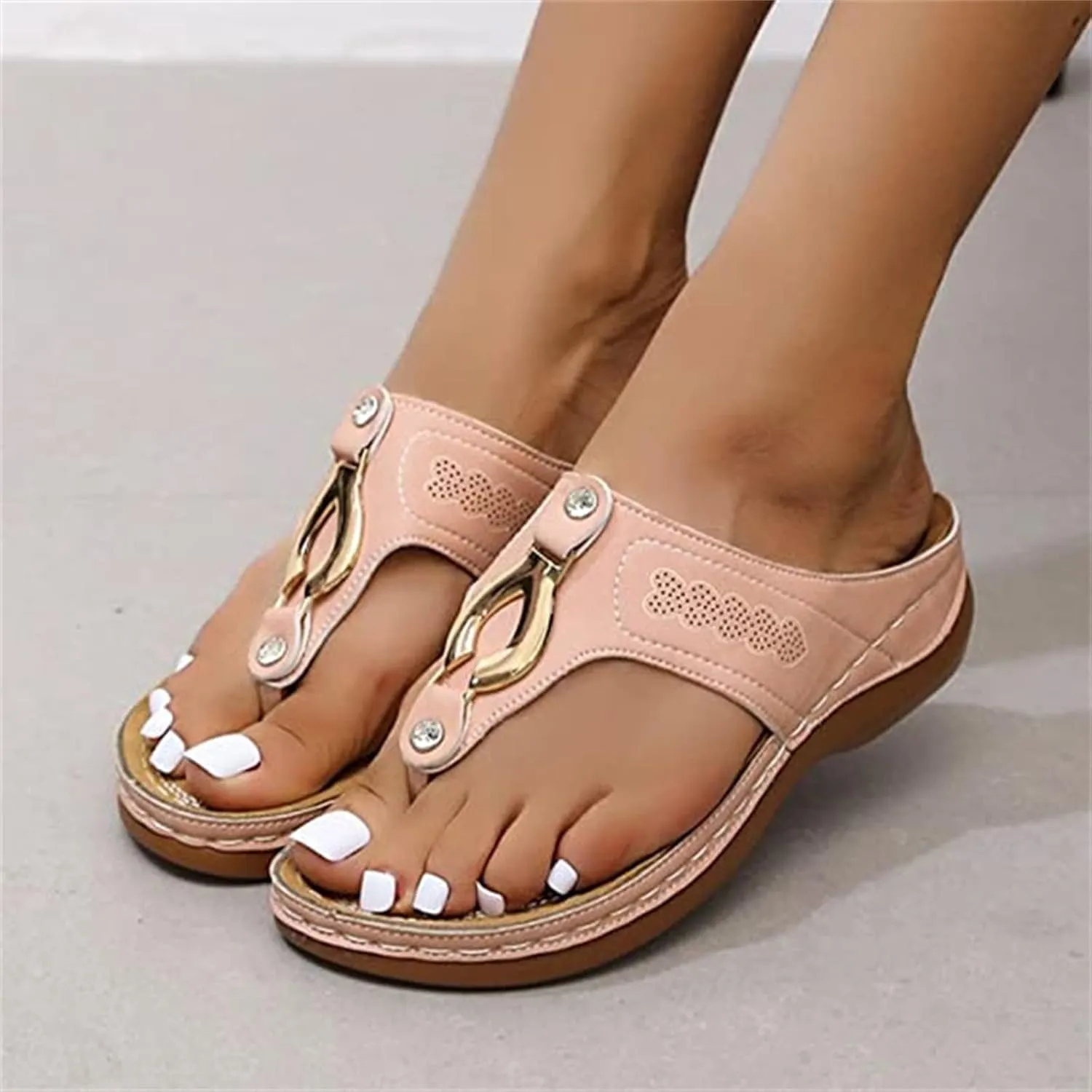 Ladmiple Orthotic Sandals For Women Plantar Fasciitis Orthopedic Flip Flops Dressy Casual Summer Slides With Arch Support