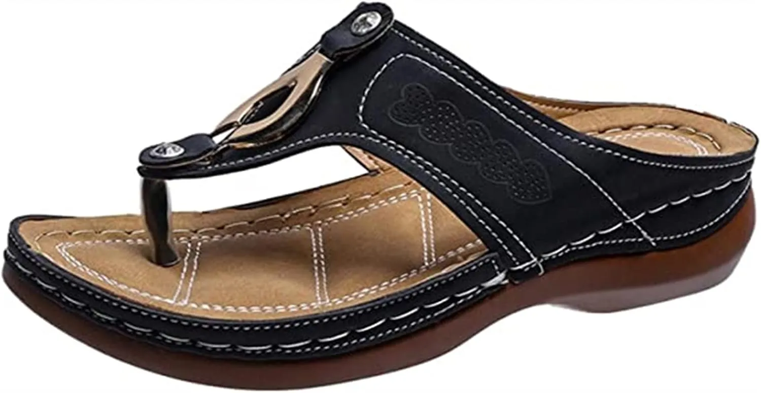 Ladmiple Orthotic Sandals For Women Plantar Fasciitis Orthopedic Flip Flops Dressy Casual Summer Slides With Arch Support