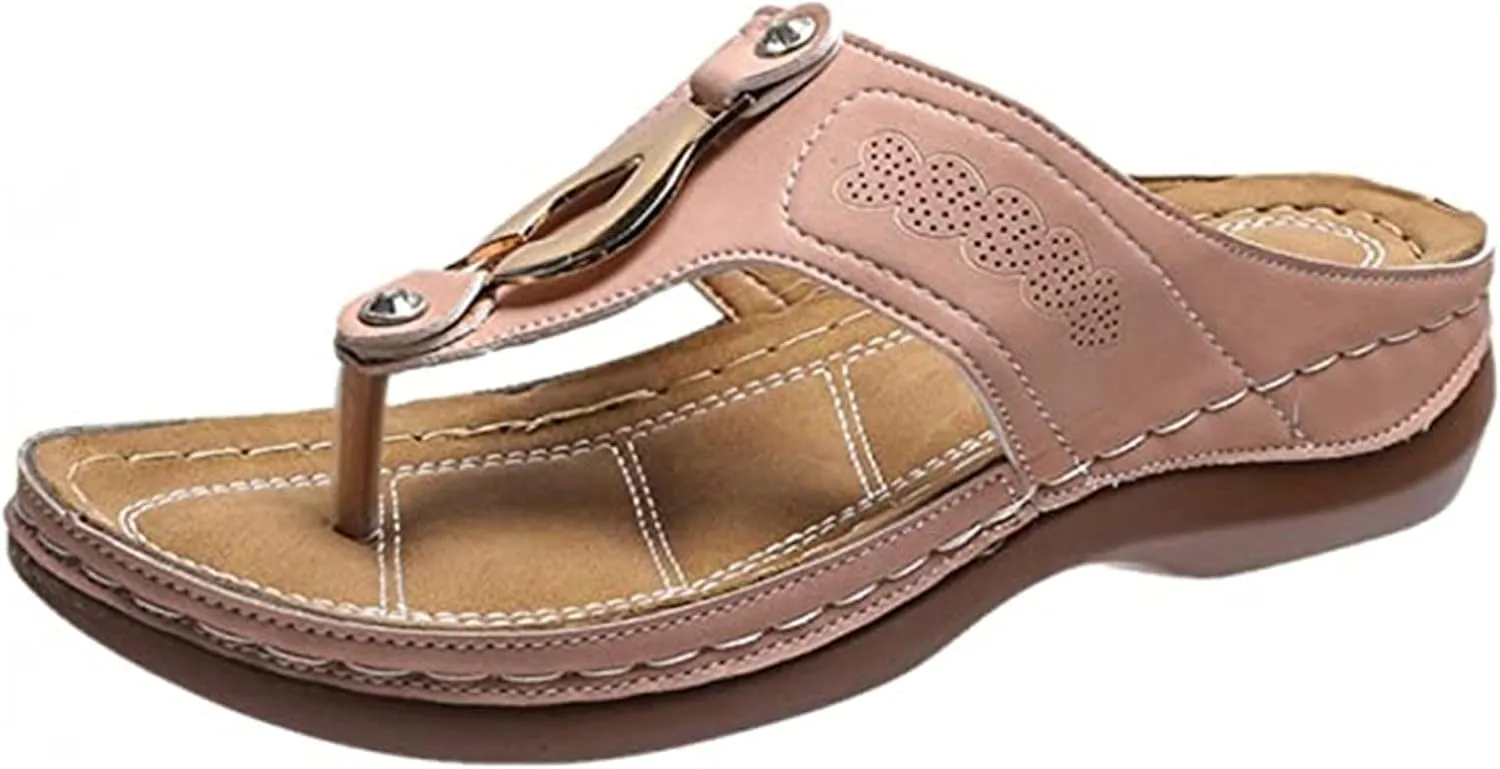 Ladmiple Orthotic Sandals For Women Plantar Fasciitis Orthopedic Flip Flops Dressy Casual Summer Slides With Arch Support