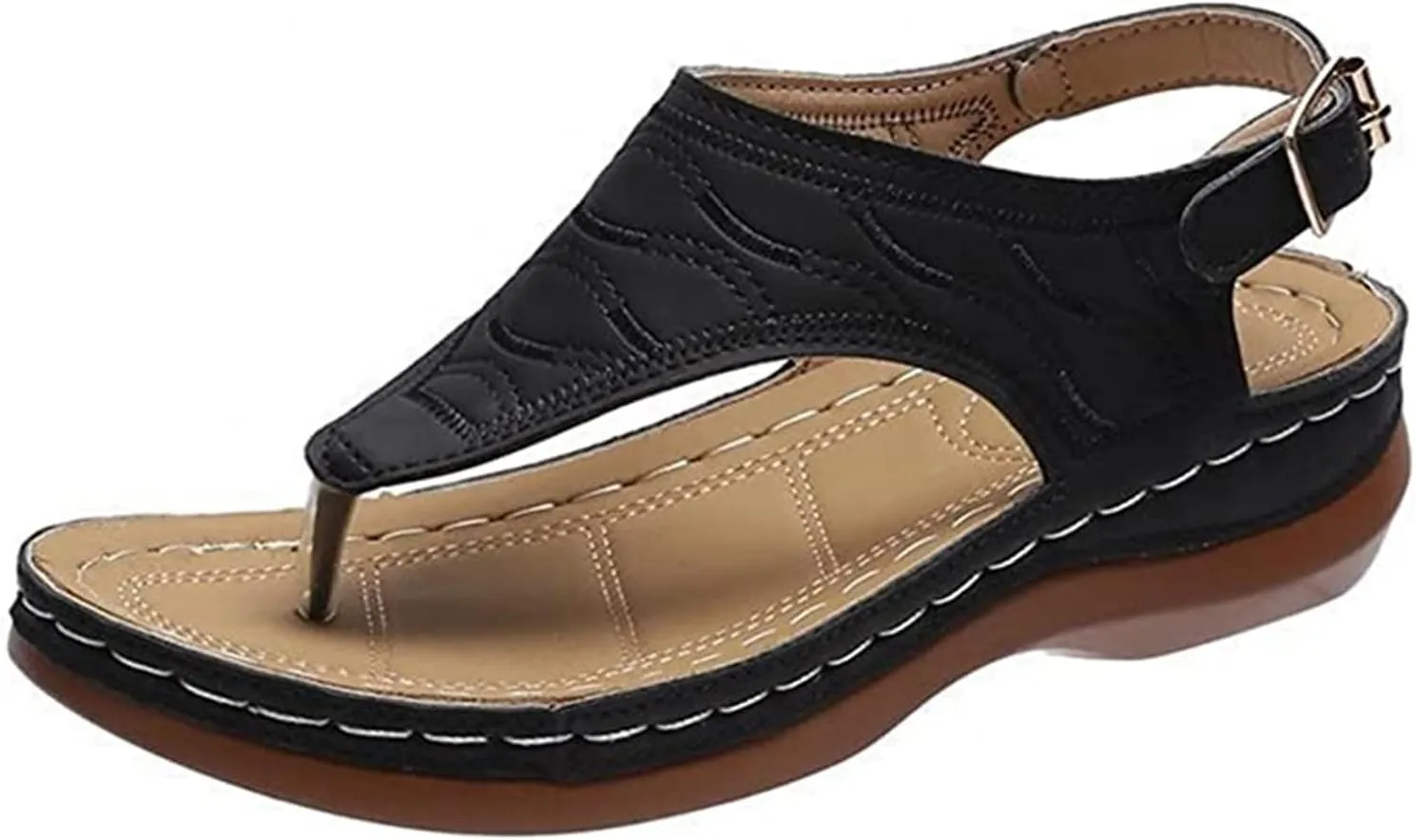 Ladmiple Orthotic Sandals For Women Wide Width Comfortable Arch Support Orthopedic Flip Flops Dressy Summer Walking Slides