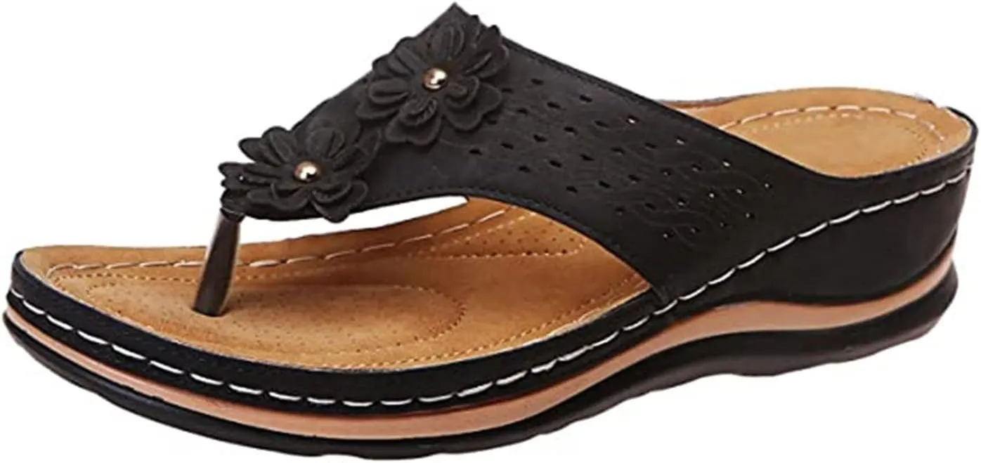 Ladmiple Orthotic Sandals Women Plantar Fasciitis Arch Support Comfortable Orthopedic Slides Dressy Summer Walking Flip Flops