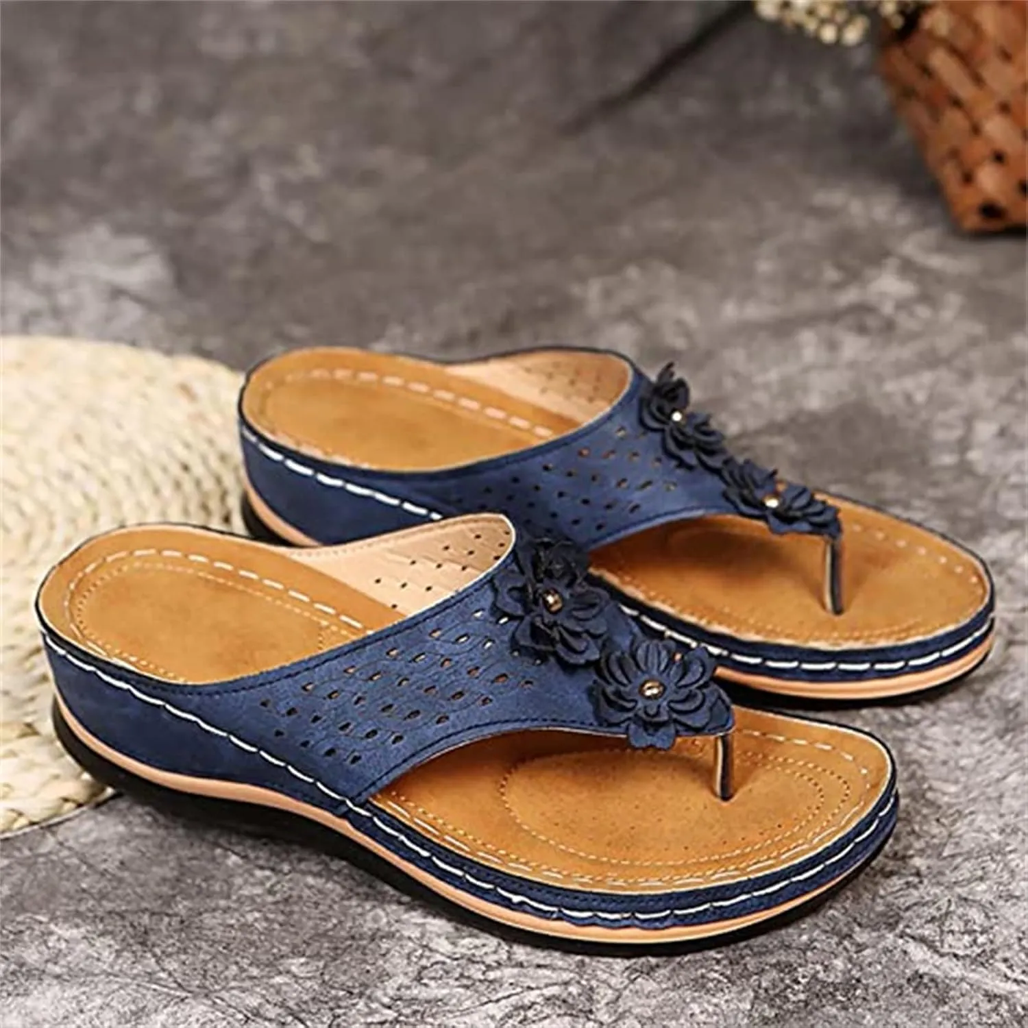 Ladmiple Orthotic Sandals Women Plantar Fasciitis Arch Support Comfortable Orthopedic Slides Dressy Summer Walking Flip Flops