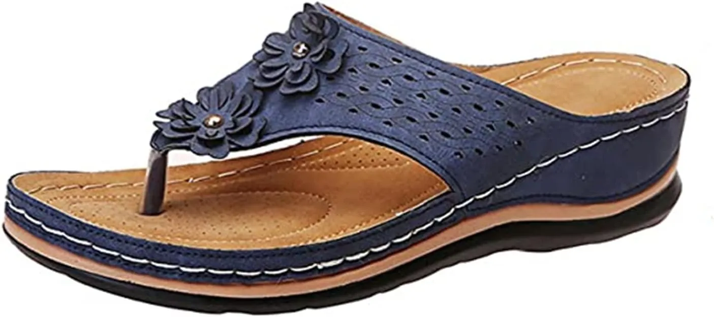 Ladmiple Orthotic Sandals Women Plantar Fasciitis Arch Support Comfortable Orthopedic Slides Dressy Summer Walking Flip Flops