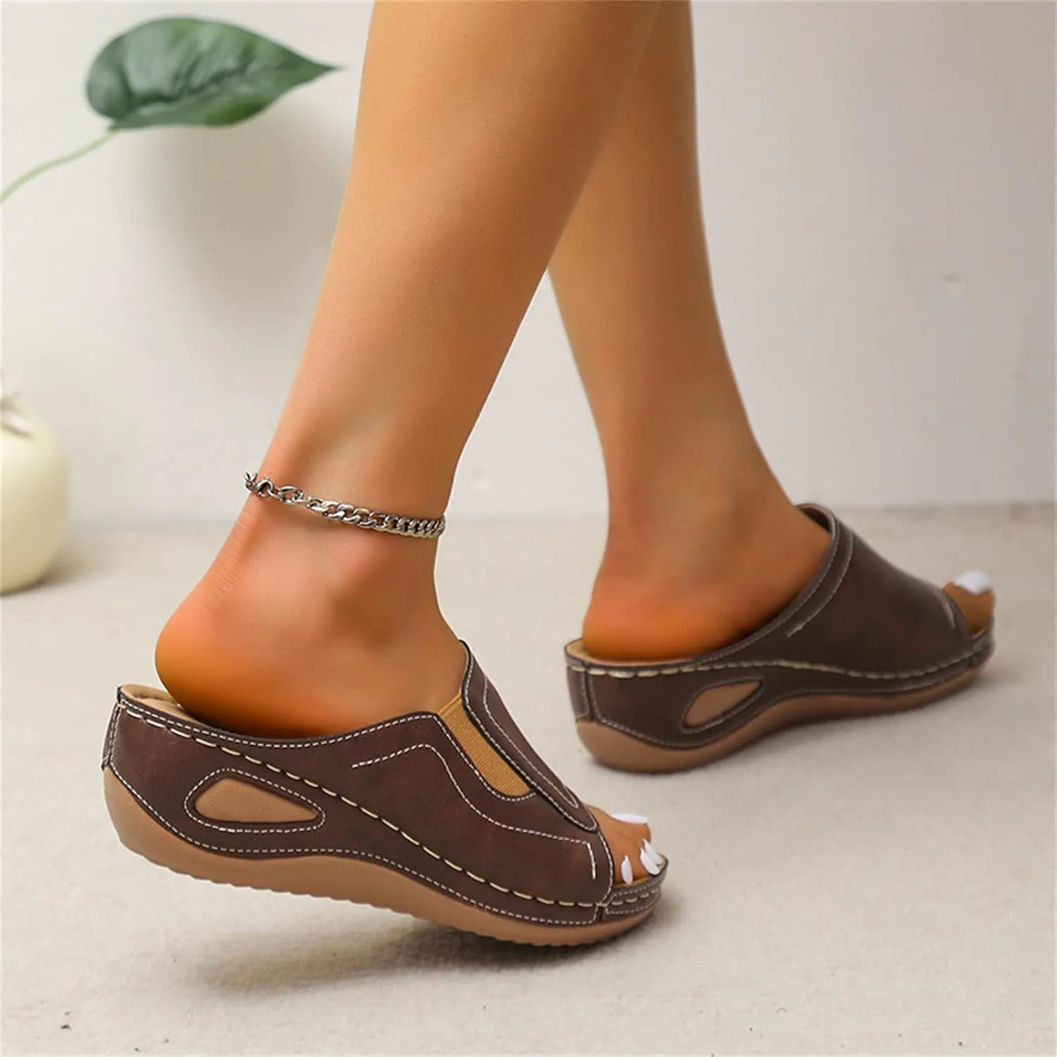 Ladmiple Orthotic Sandals Women Plantar Fasciitis Arch Support Flips Flops Flat feet Comfortable Walking Orthopedic Slides