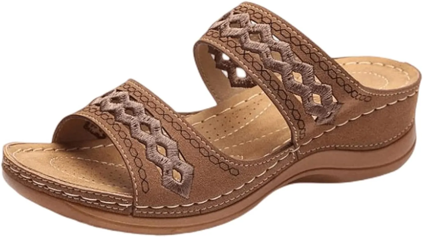 Ladmiple Sandals Women Comfortable Dressy Arch Support Orthopedic Slippers Summer Orthotic Flip Flops for Plantar Fasciitis