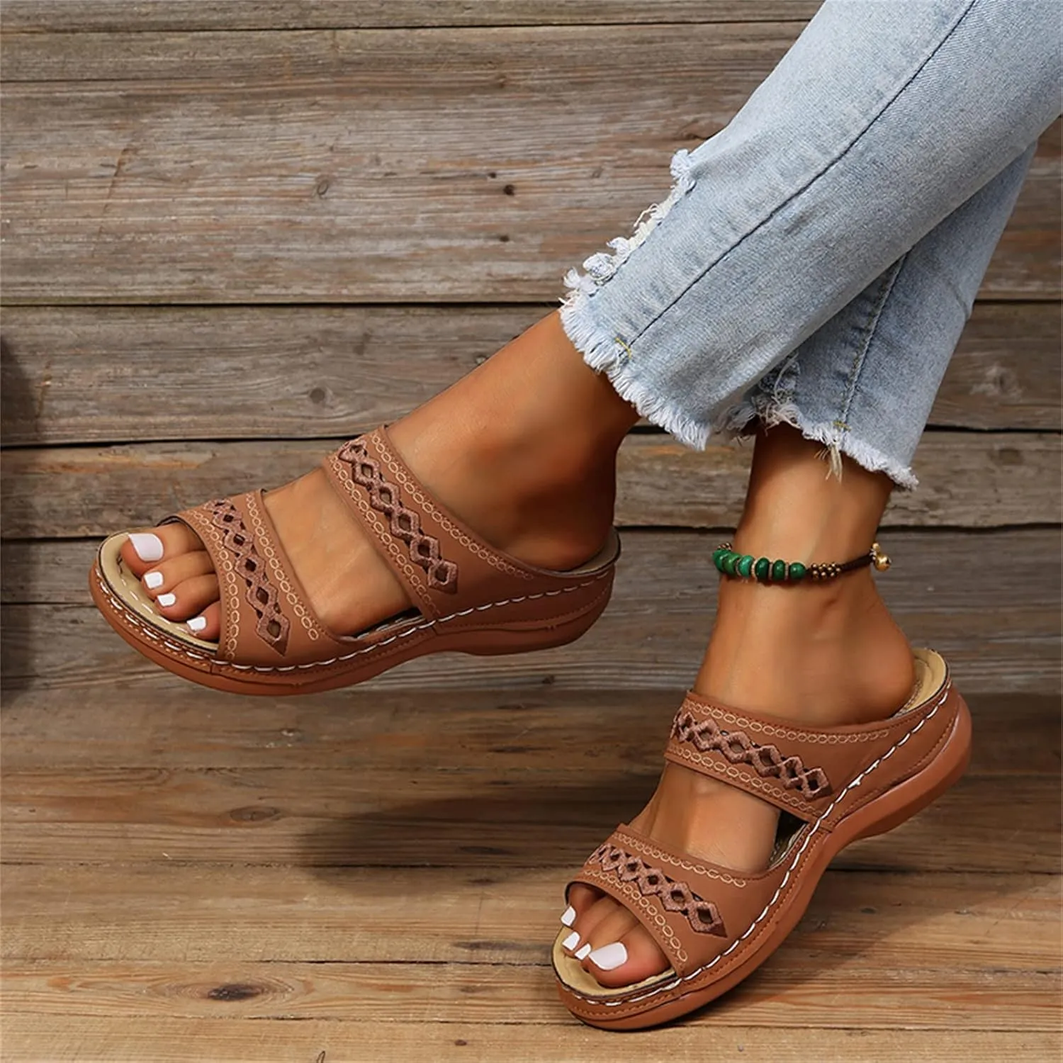 Ladmiple Sandals Women Comfortable Dressy Arch Support Orthopedic Slippers Summer Orthotic Flip Flops for Plantar Fasciitis