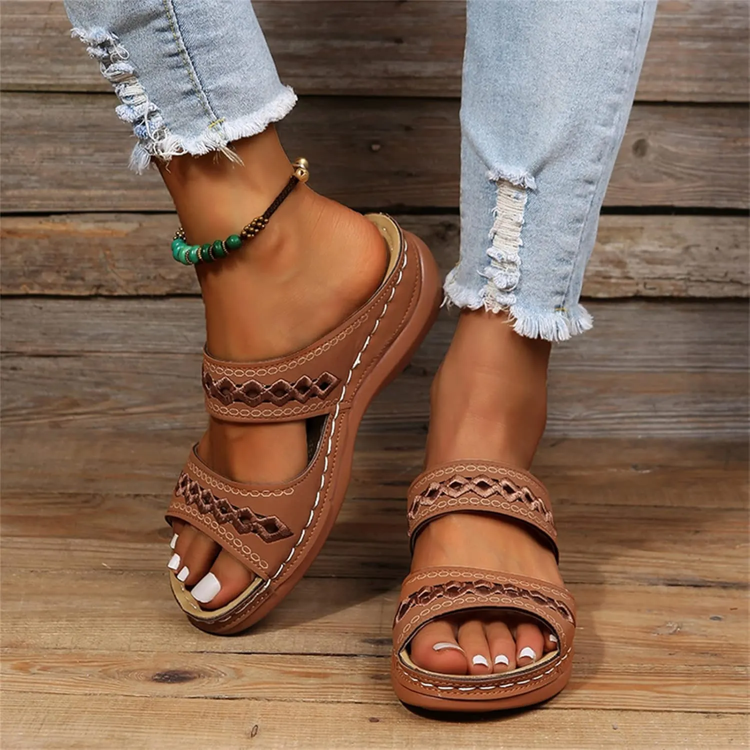 Ladmiple Sandals Women Comfortable Dressy Arch Support Orthopedic Slippers Summer Orthotic Flip Flops for Plantar Fasciitis