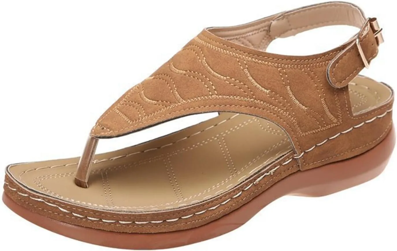 Ladmiple Sandals Women Comfortable Dressy Slip On Flat Sandals Fashion Orthotic Slides With Plantar Fasciitis Arch Support