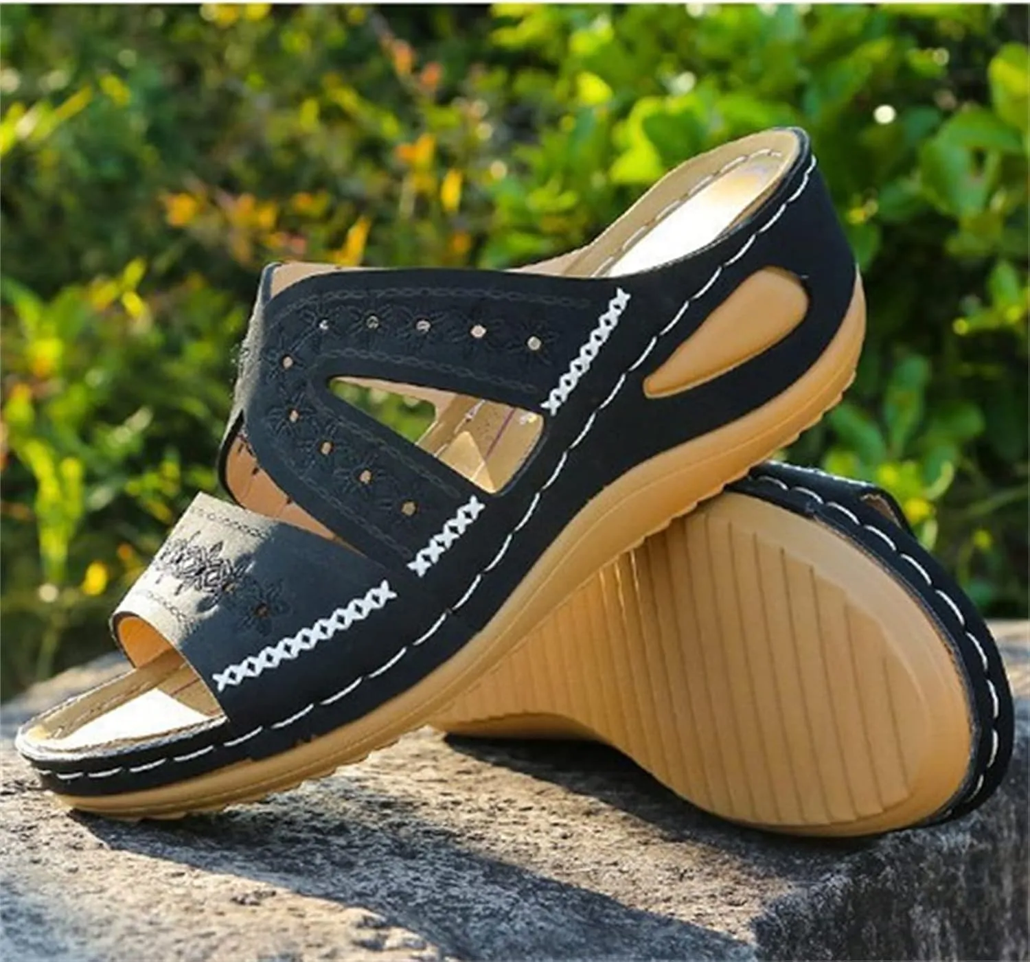 Ladmiple Sandals Women Dressy Summer Flat Walking Comfortable Slip On Orthotic Flip Flops Orthopedic Slides With Arch Support