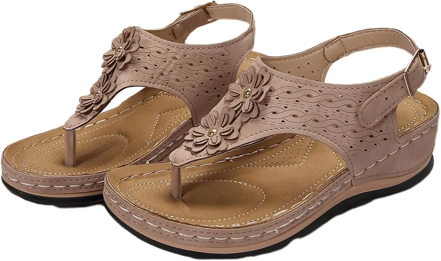 Ladmiple Sandals Women Dressy Summer Wedge Comfortable Walking Orthopedic Flip Flops Orthotic Slides with Arch Support 2024