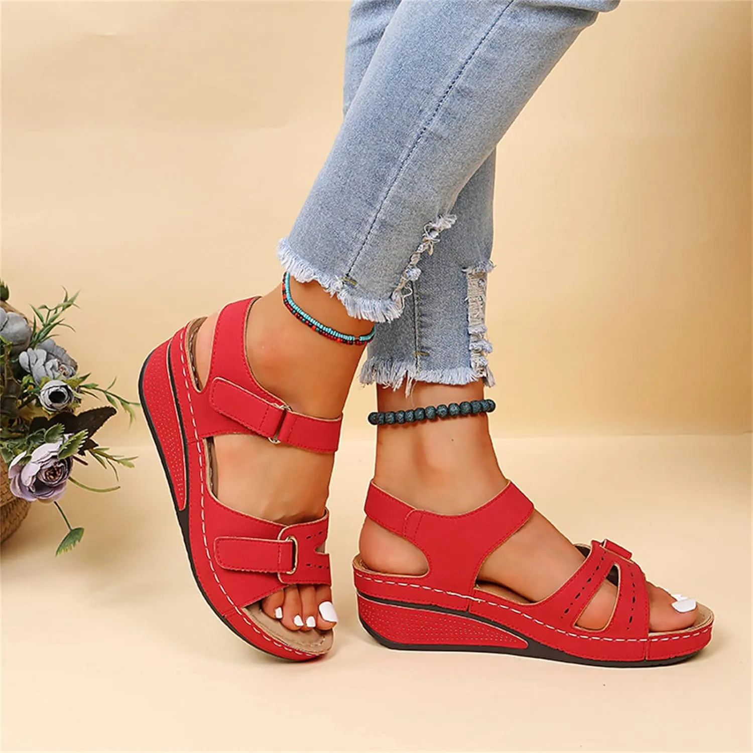 Ladmiple Women's Sandals Comfortable Dressy Orthopedic Arch Support Flip Flops Walking Orthotic Slides Summer Shoes 2024