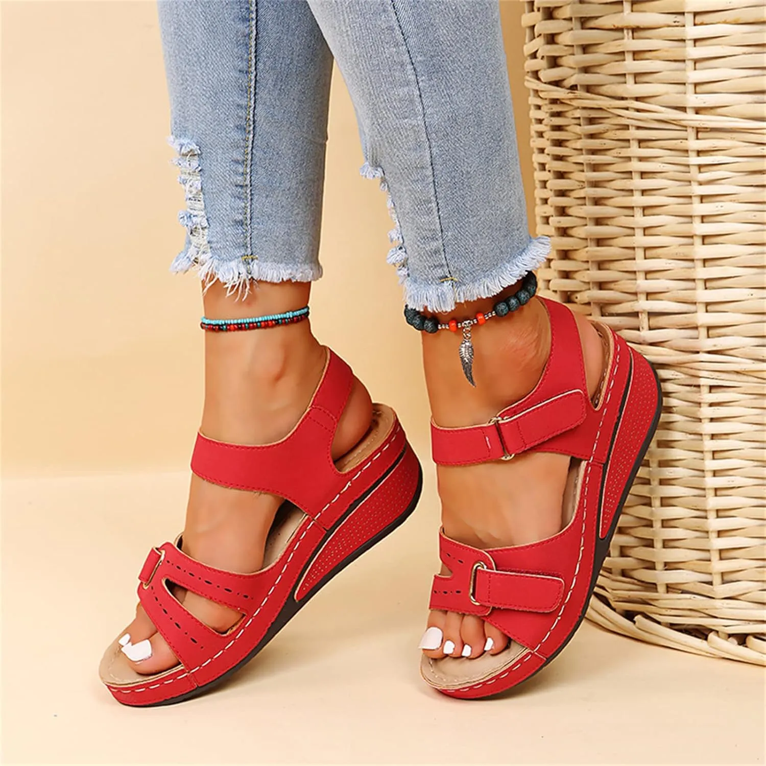 Ladmiple Women's Sandals Comfortable Dressy Orthopedic Arch Support Flip Flops Walking Orthotic Slides Summer Shoes 2024