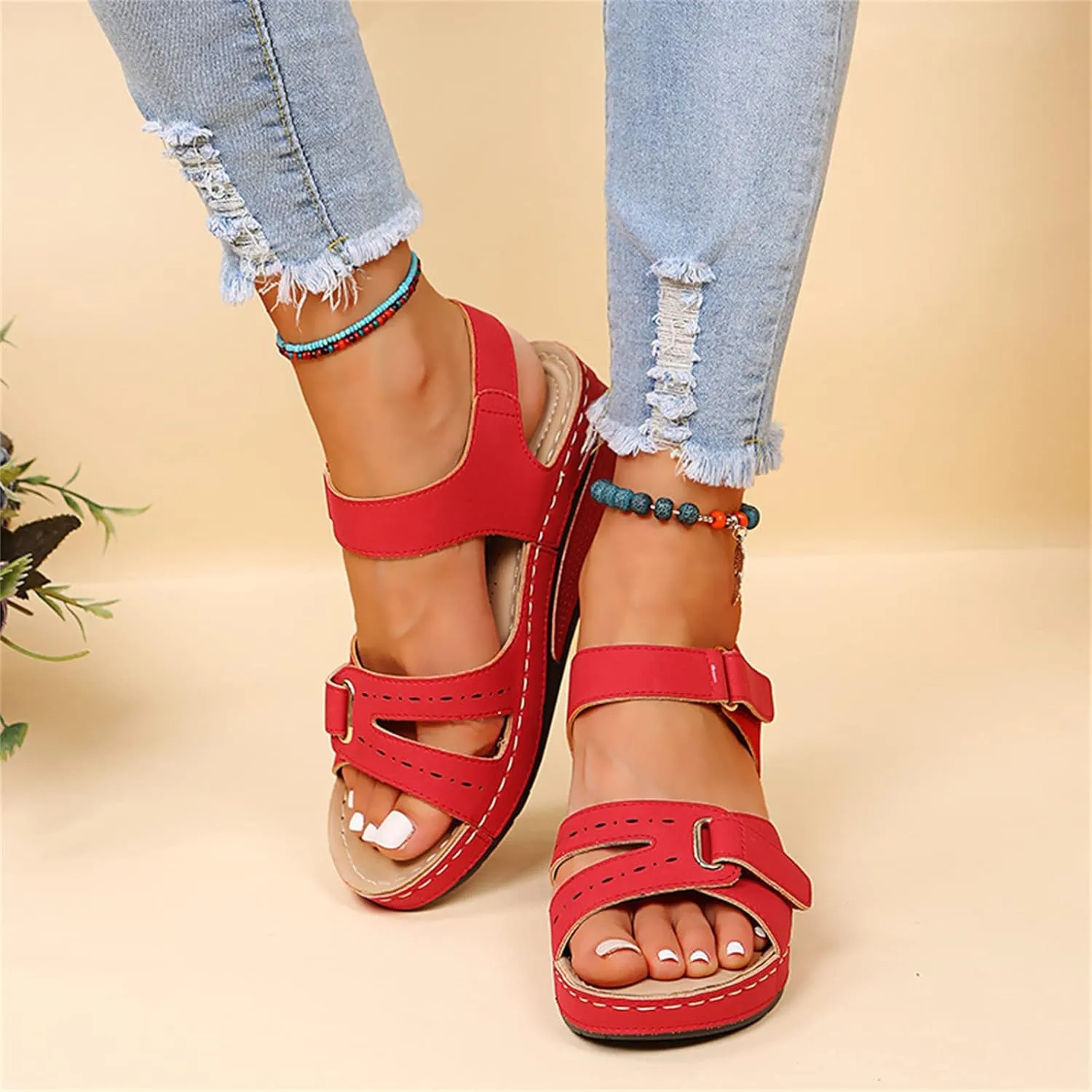 Ladmiple Women's Sandals Comfortable Dressy Orthopedic Arch Support Flip Flops Walking Orthotic Slides Summer Shoes 2024