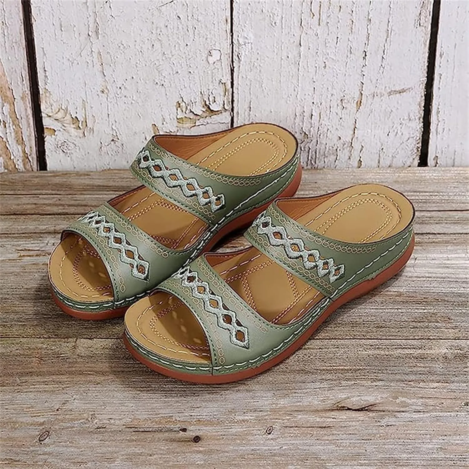 Ladmiple Womens Sandals Comfortable Slides Walking Orthotic Flip Flops Dressy Summer Orthopedic Slippers with Arch Support