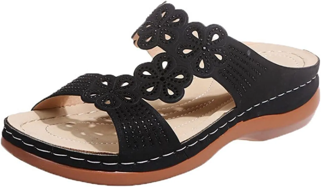Ladmiple Womens Sandals Comfortable Walking Orthopedic Arch Support Flip Flops Dressy Summer Orthotic Slides Sandalias 2024