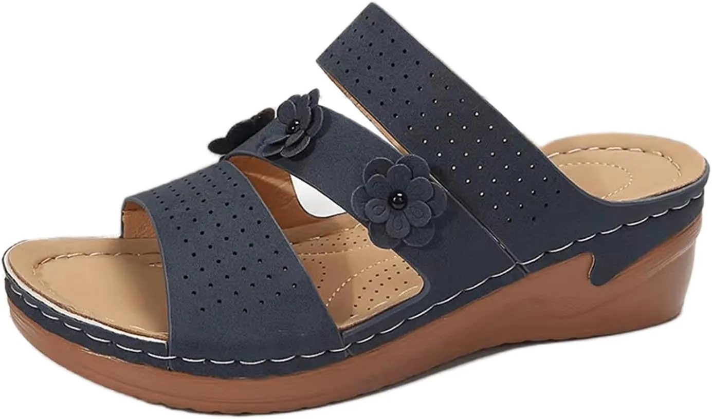 Ladmiple Womens Sandals Dressy Casual Comfortable Walking Orthopedic Slippers Summer Orthotic Flip Flops with Arch Support