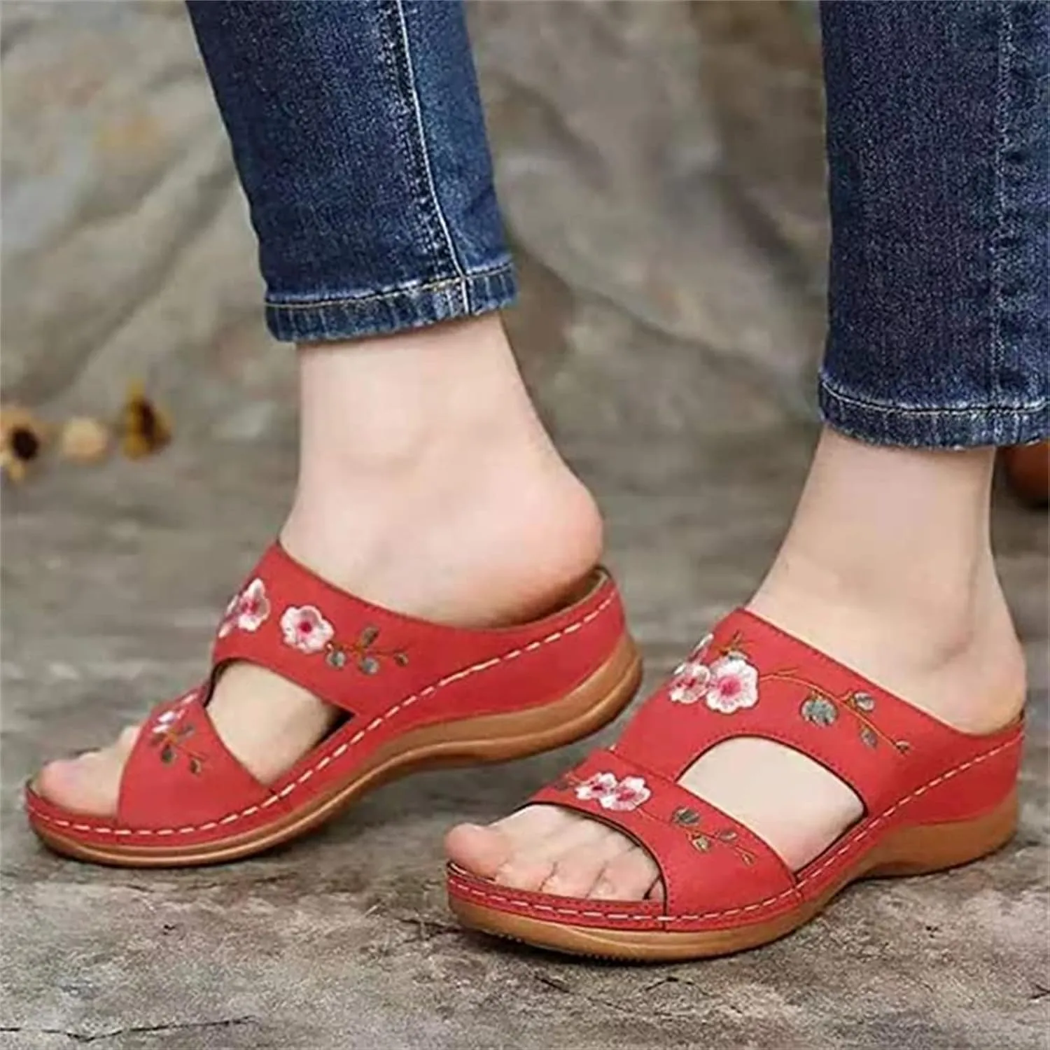 Ladmiple Womens Sandals With Arch Support Dressy Orthotic Slides Comfortable Orthopedic Walking Flip Flops Beach Summer Shoes