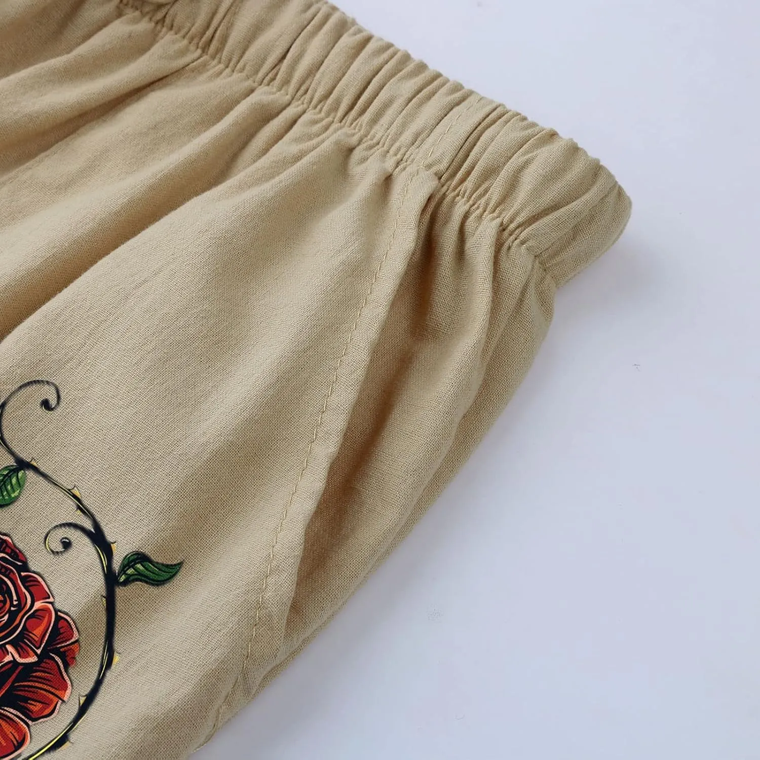 Linen Pants Women Summer Cropped Straight Leg Crop Pants Ladies Casual Long Loose Pant Slacks Women's Wide Leg Linen