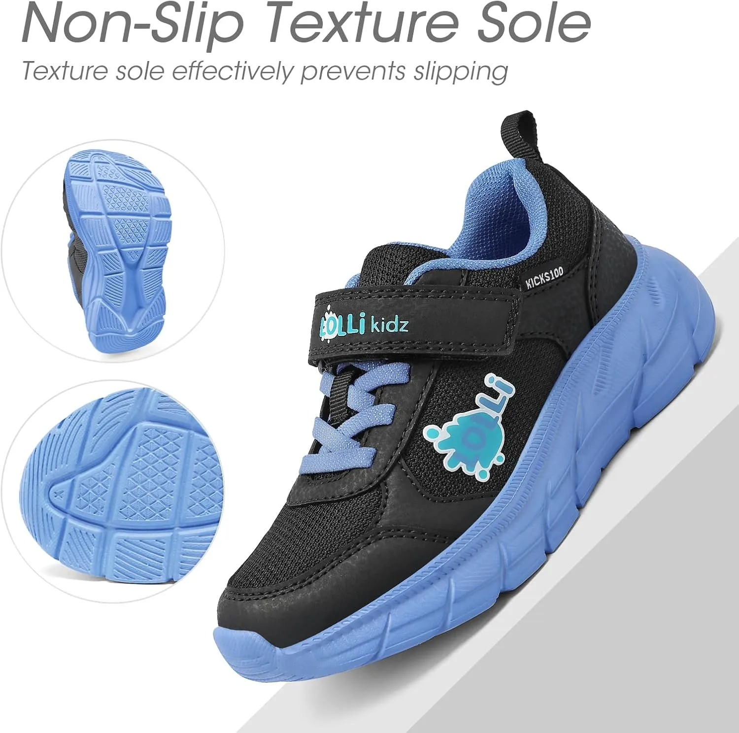 LOLLi kidz Kids Tennis Shoes for Boys and Girls Lightweight Breathable Athletic Great Grip Running Gym Sport Sneakers from