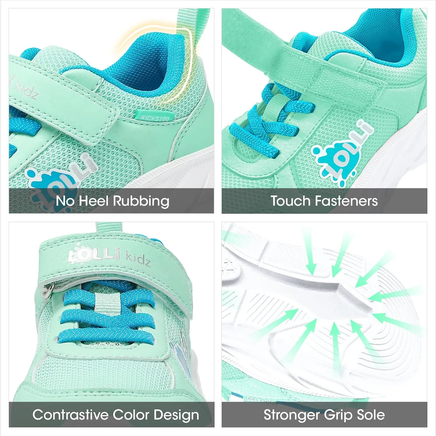LOLLi kidz Kids Tennis Shoes for Boys and Girls Lightweight Breathable Athletic Great Grip Running Gym Sport Sneakers from