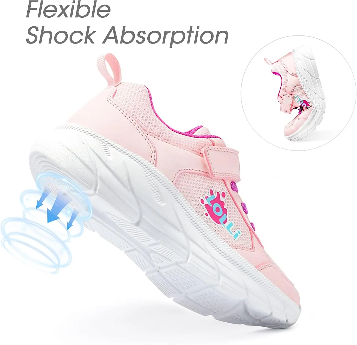 LOLLi kidz Kids Tennis Shoes for Boys and Girls Lightweight Breathable Athletic Great Grip Running Gym Sport Sneakers from