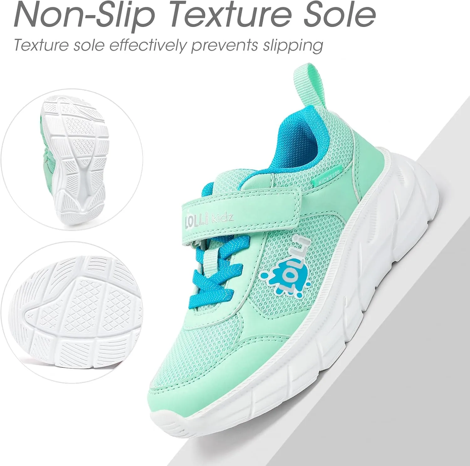 LOLLi kidz Kids Tennis Shoes for Boys and Girls Lightweight Breathable Athletic Great Grip Running Gym Sport Sneakers from