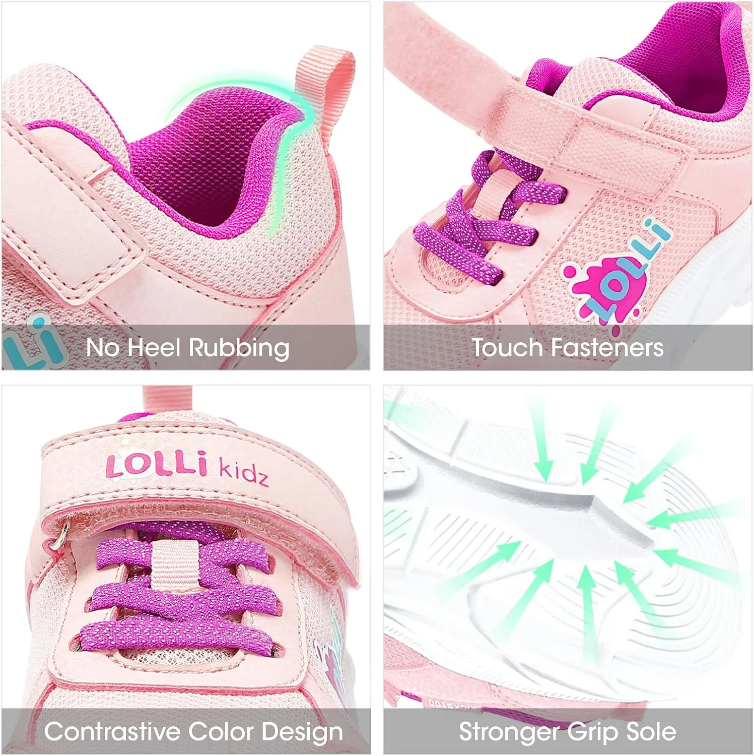 LOLLi kidz Kids Tennis Shoes for Boys and Girls Lightweight Breathable Athletic Great Grip Running Gym Sport Sneakers from