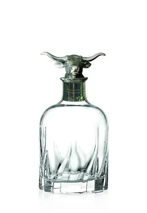 Longhorn Crystal Whiskey Decanter - Modern Style