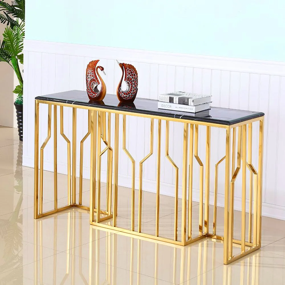 MARIGOLD Black Marble 120cm Console Table
