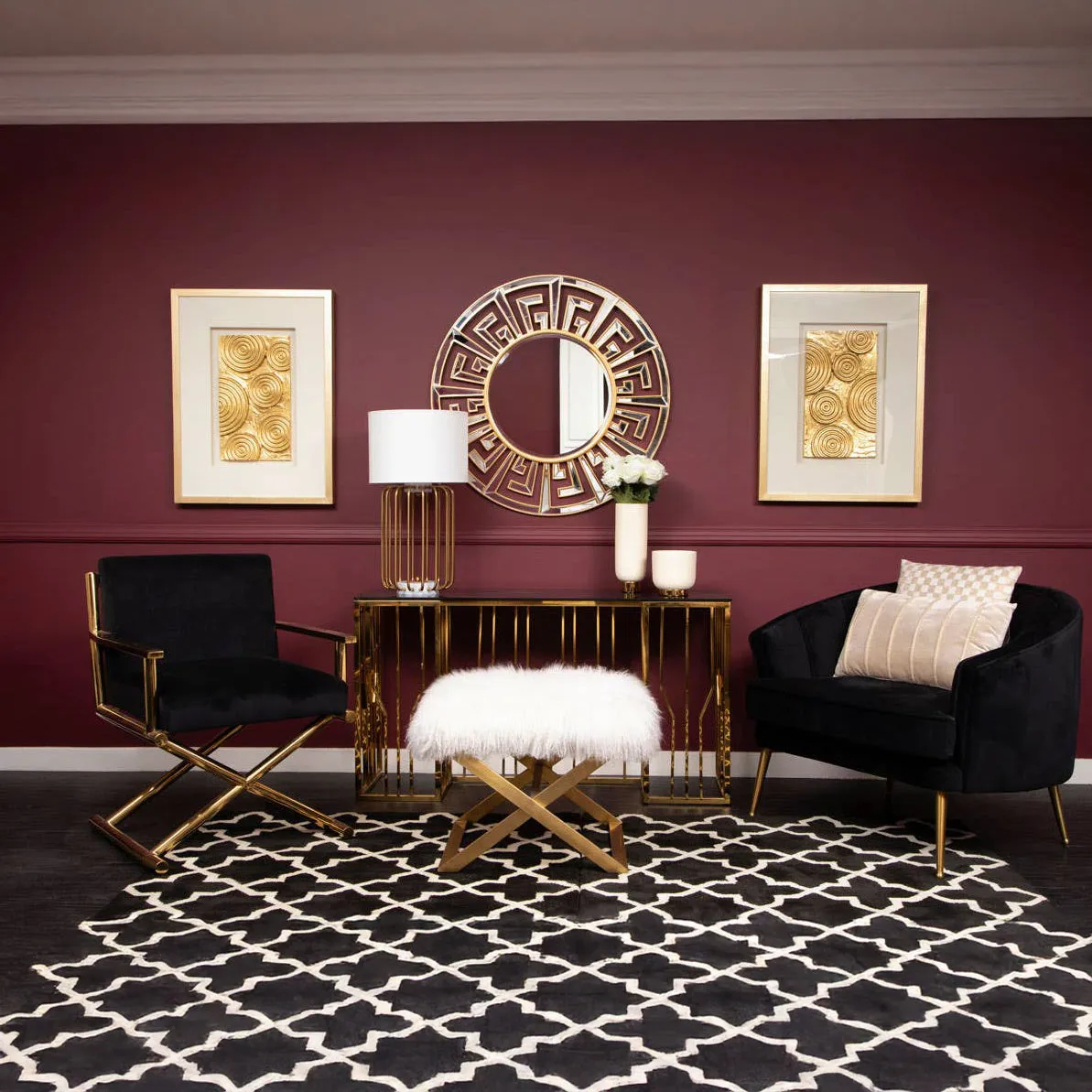 MARIGOLD Black Marble 120cm Console Table