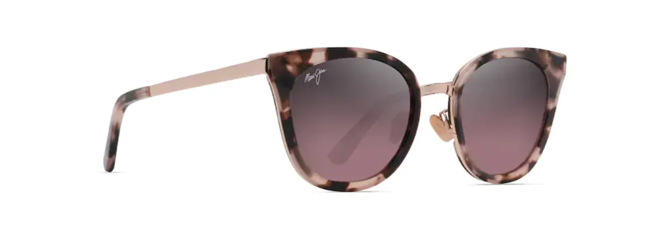 Maui Jim Wood Rose Pink Tortoise with Rose Gold Frame - Maui Rose Lens - Polarized Sunglasses