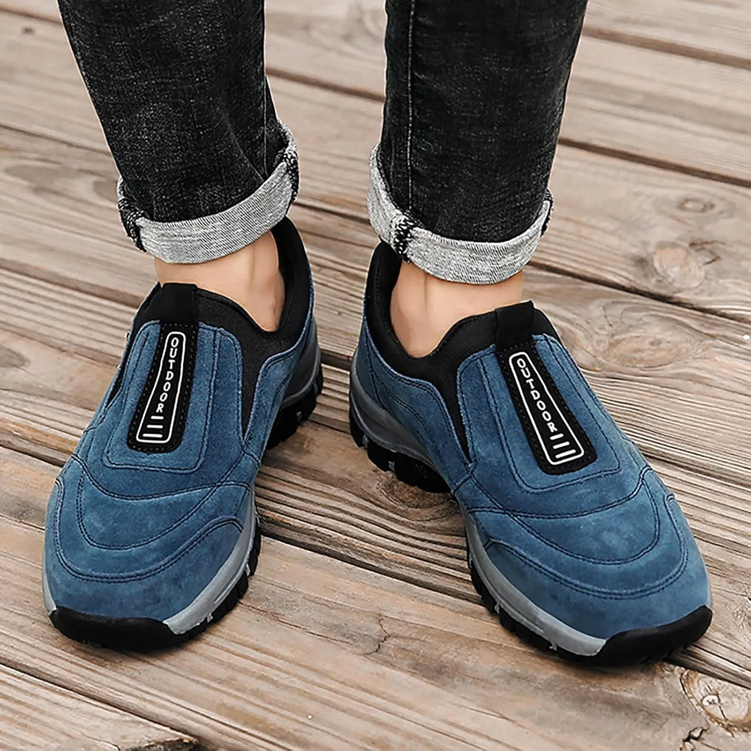 Men's Arch Support Insole Shoes Lightweight Sport Gym Jogging Walking Sneaker Lightweight Elderly Slip On Shoes