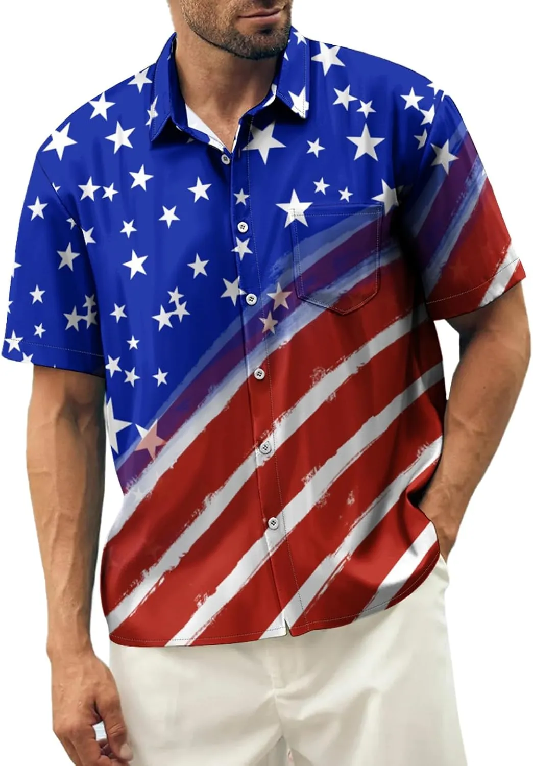 Mens Bowling Shirts, 1950s Hawaiian Vintage Button Down Short Sleeve Shirts Summer Casual Holiday Beach Shirts