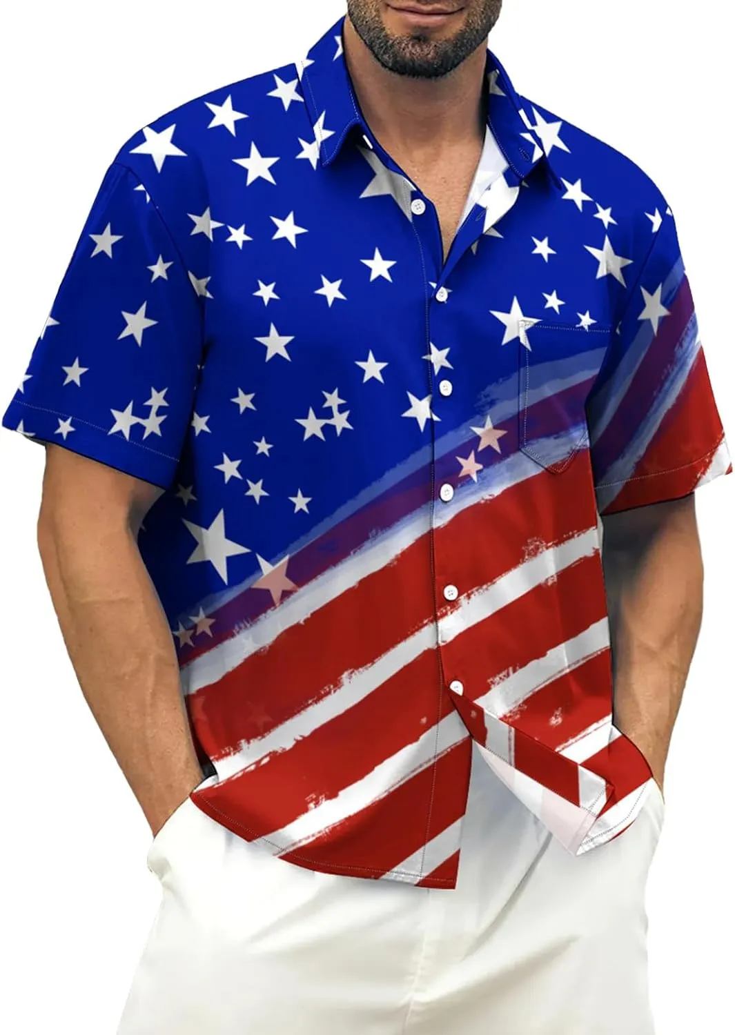Mens Bowling Shirts, 1950s Hawaiian Vintage Button Down Short Sleeve Shirts Summer Casual Holiday Beach Shirts