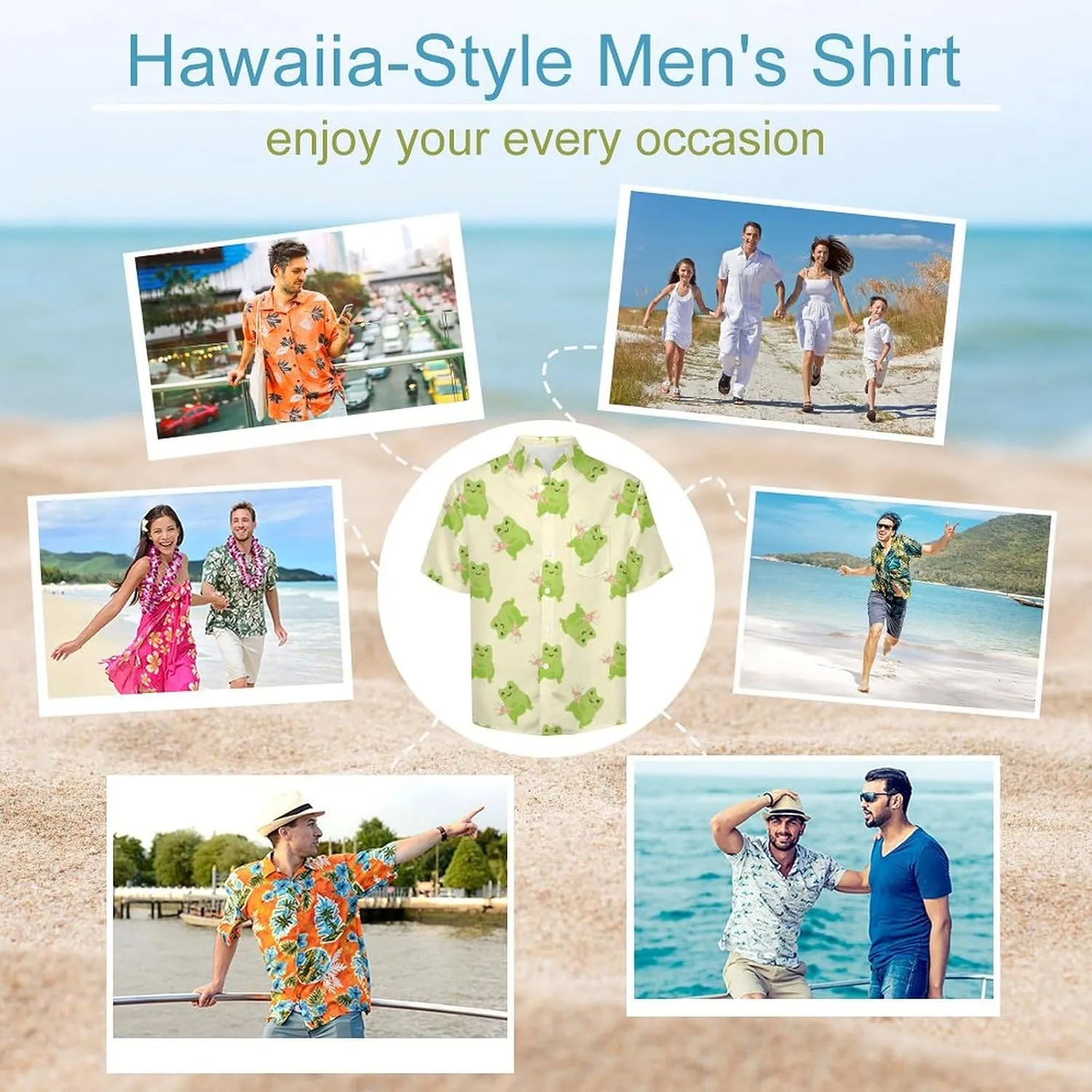 Men's Button Down Shirts Cute and Funny Cucumber Short Sleeve Casual Shirts Summer Beach Shirts with Pocket