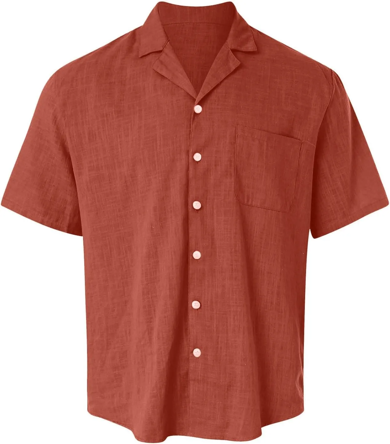 Men's Button Up Cuban Guayabera Shirt Casual Short Sleeve Solid Color Buttons Down Summer Dress Shirts Tops, M-5XL