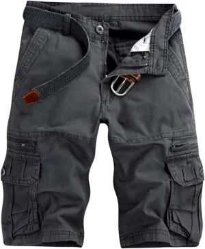 Men's Cargo Shorts Relaxed Fit, Cotton Twill Work Shorts, Outdoor Lightweight Casual Shorts for Men with Pockets